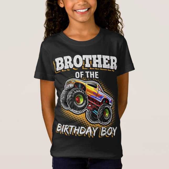T-Shirt Brother of the Birthday Boy Monster Truck Birthday (Devant)