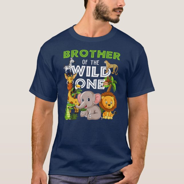 T-shirt Brother of the Wild One Zoo Anniversaire Safari (Devant)