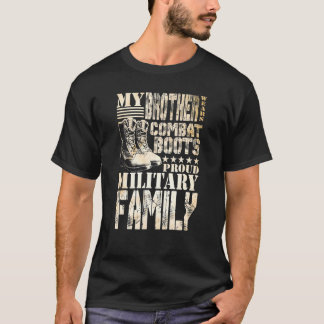 T-shirt Brother Porte Des Bottes De Combat Fière Famille M