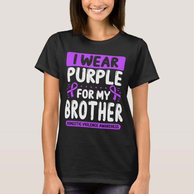T-shirt Brother Purple Ribbon Sensibilisation à la violenc (Devant)