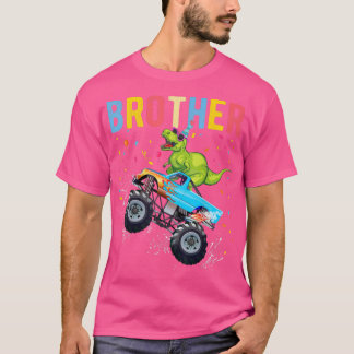 T-shirt Brother TRex Dinosaur Monster truck Anniversaire F