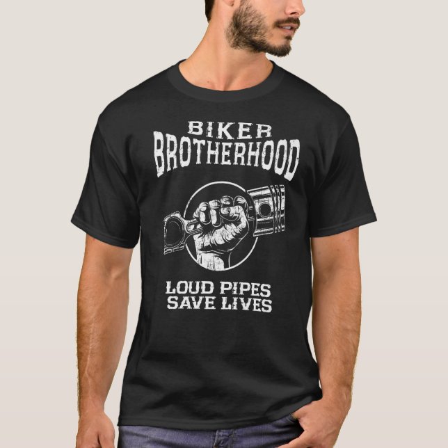 T-shirt Brotherhood Biker Cool Chopper Motorcycle Biker (Devant)