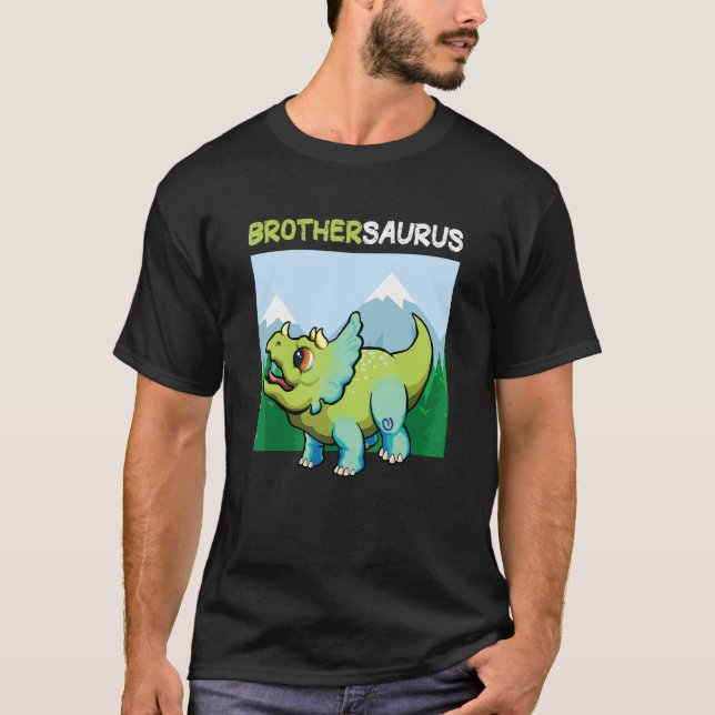 T-shirt Brothersaurus Dinosaur Cute Kiddo Tricératops (Devant)