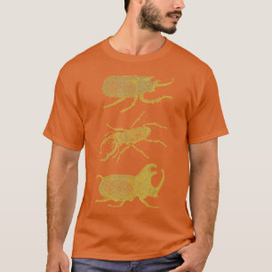 T-shirt Brouille d'insecte d'or Rhinoceros de stade de col
