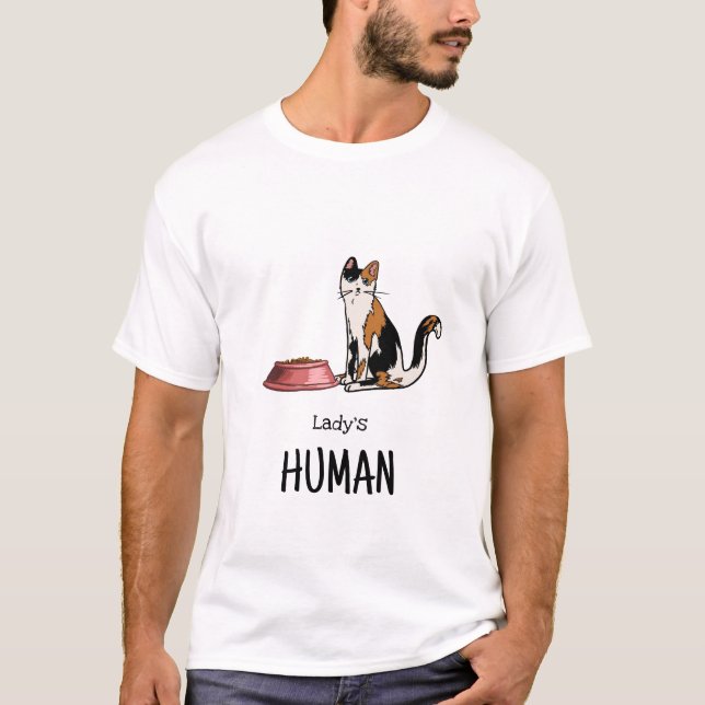 T-shirt Brown and Black Calico Cat Shirt (Devant)