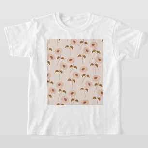 T-shirt Brown Beige Retro Y2K Hippie Motif de tournesol