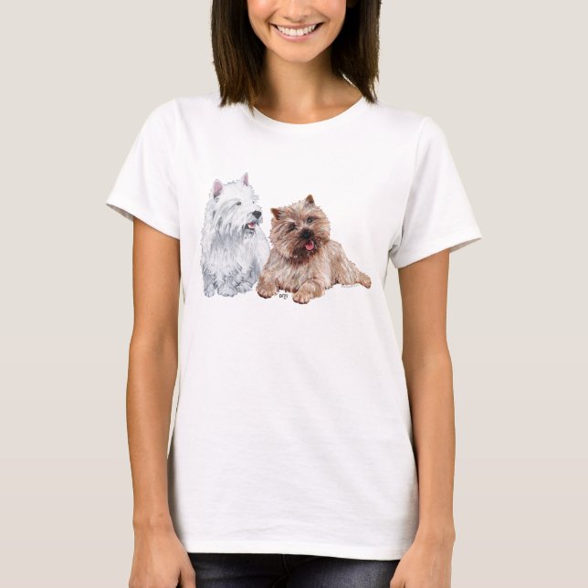 T-shirt Brown Cairn et Westie Terriers (Devant)