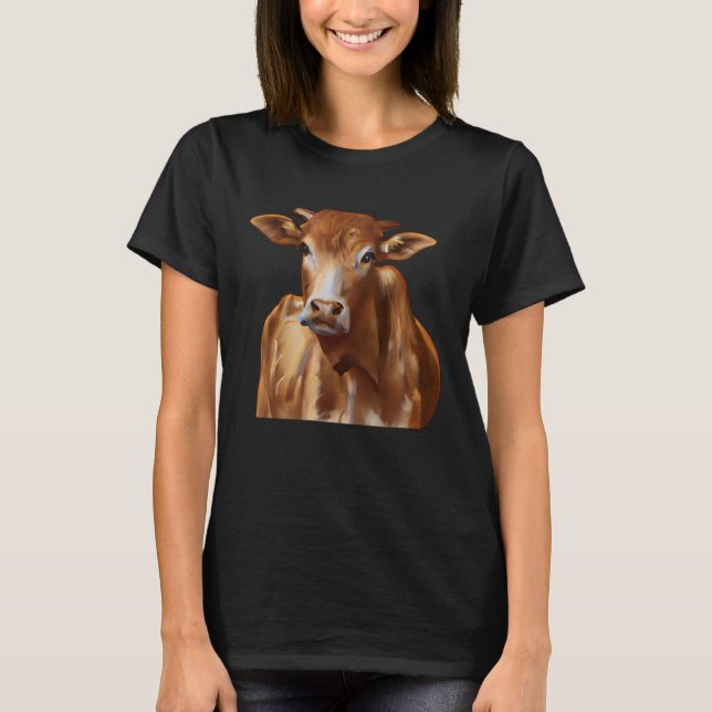 T-shirt Brown Cattle Cow (Devant)