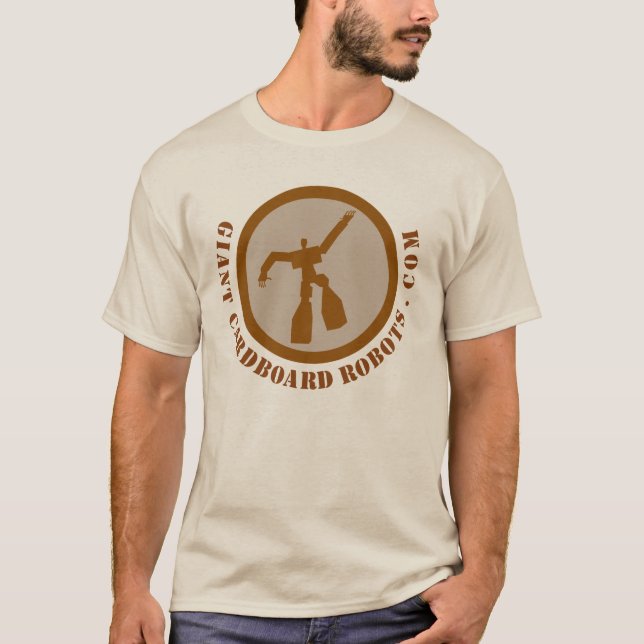 T-shirt Brown de robots géants de carton (Devant)