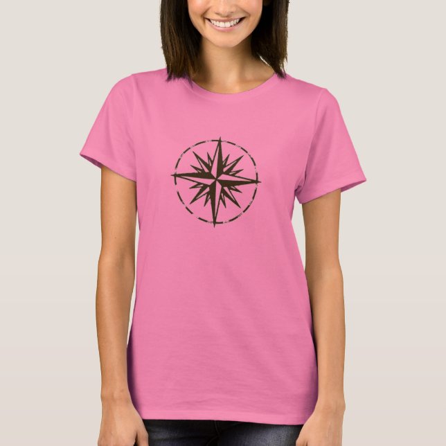 T-shirt Brown de rose de boussole (Devant)