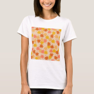 T-shirt Brown Orange Automne Floral Feuille Y2K Motif