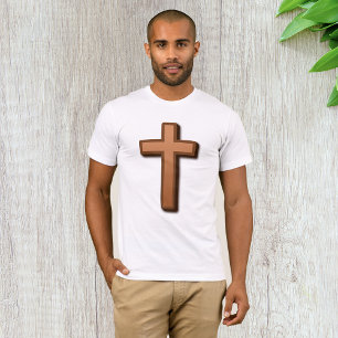 T-shirt Brown pour hommes de croix religieuse