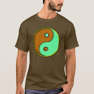T-shirt Brown vert soufflé Yin Yang