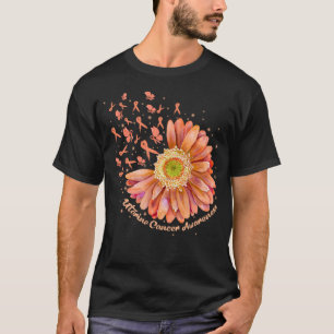 T-shirt Broyer Ruban Hummingbird Sunflower Cancer utérin