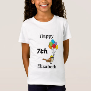 T-Shirt Bruant mignon avec ballons Anniversaire   Personna