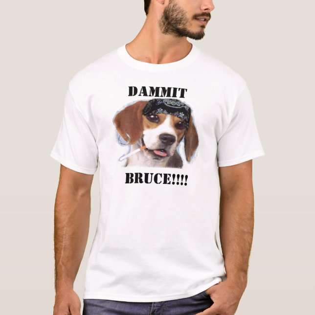 T-shirt Bruce le chien drôle (Devant)