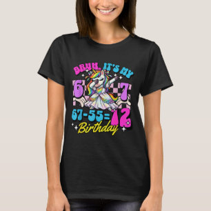 T-shirt Bruh 67-5512 12e anniversaire fille licorne Dabbin