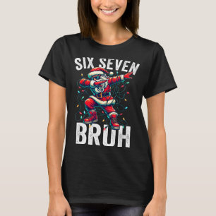 T-shirt Bruh 67 Six Seven Santa Dabbing Noël Meme Garçon