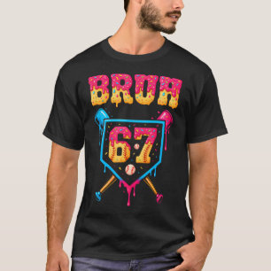 T-shirt Bruh Baseball Crème Glacée Drip Numéro 67 Joueur 6