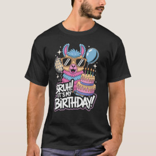 T-shirt Bruh C'est Ma Fête D'anniversaire Llama Pinata Fil