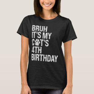 T-shirt Bruh C'est My Funny Chat 4 Anniversaire Meow Kitte