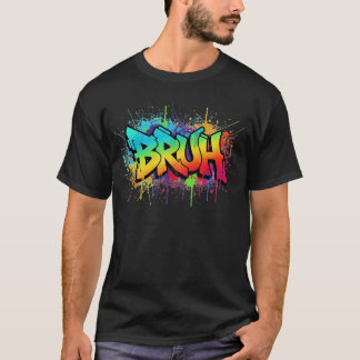 T-shirt Bruh Graffiti PNG | Rainbow Street Art Sublimation
