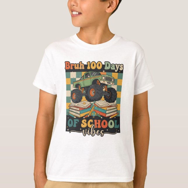 T-shirt Bruh Happy 100 Days of School (Devant)