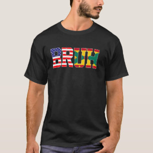 T-shirt Bruh USA Grenade Drapeau du pays Grenadien América