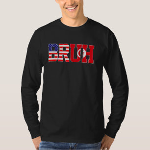 T-shirt Bruh USA Tunisie Pays Drapeau Américain Tunisien G