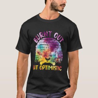 T-shirt Brûlé Mais Optimiste Mignonne Marshmallow Pour Cam