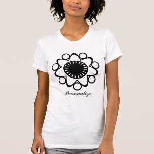 T-shirt Brûler avec la vie Fleur des femmes Tee, Noir
