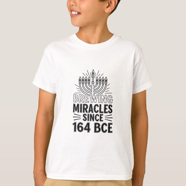 T-shirt Brûler des miracles depuis 164 BCE Hanoukka juif (Devant)