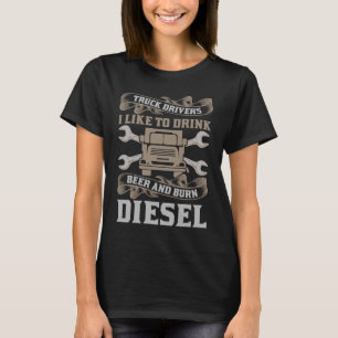 T-shirt Brûler Diesel Trucker Truck Driver Hommes