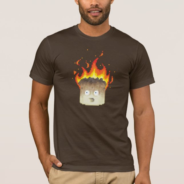 T-shirt Brûler Marshmallow Pixel Art (Devant)