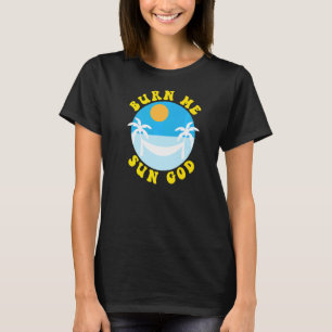 T-shirt Brûlez-moi Sun God Beach Vacances d'été Hommes Fem