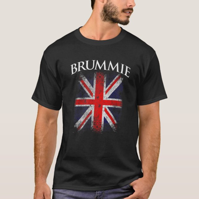 T-shirt Brummie Vintage Retro British Drapeau drôle (Devant)