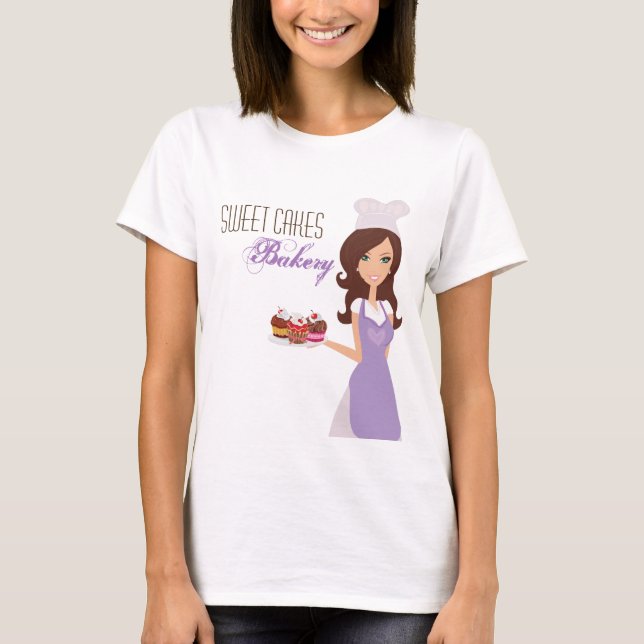 T-Shirt Brunette Baker sur les gâteaux de la Coupe (Devant)