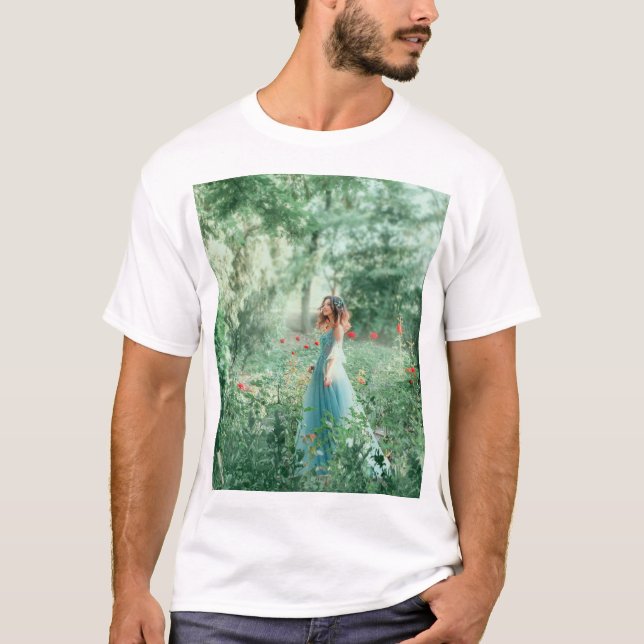 T-shirt Brunette Princess : Aquarelle de la forêt de fées (Devant)