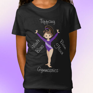 T-Shirt Brunette, Yeux Brown, Léotard Violet