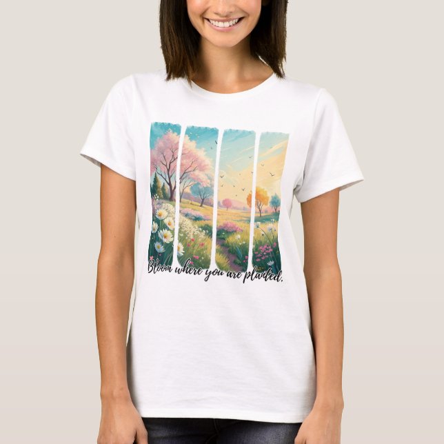 T-shirt Brush Stroke Bloom où vous avez planté Chemise (Devant)