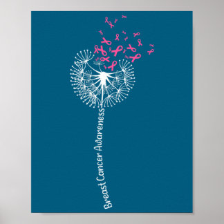 T-Shirt Brustkrebs-Bewusstsein Blume Rosa Poster