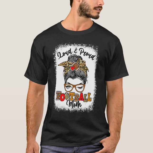 T-shirt Brut Et Fier Football Maman Messy Bun Bleached (Devant)