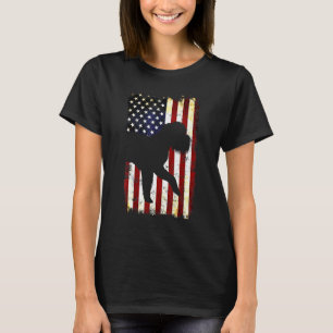 T-shirt Bruxelles Griffon Silhouette Drapeau Américain 4e 