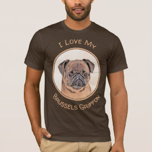 T-shirt Bruxelles Griffon Smooth Painting Original Chien A