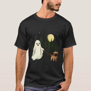 T-shirt Bruxelles Griffon Walking Ghost Halloween Funny Ki
