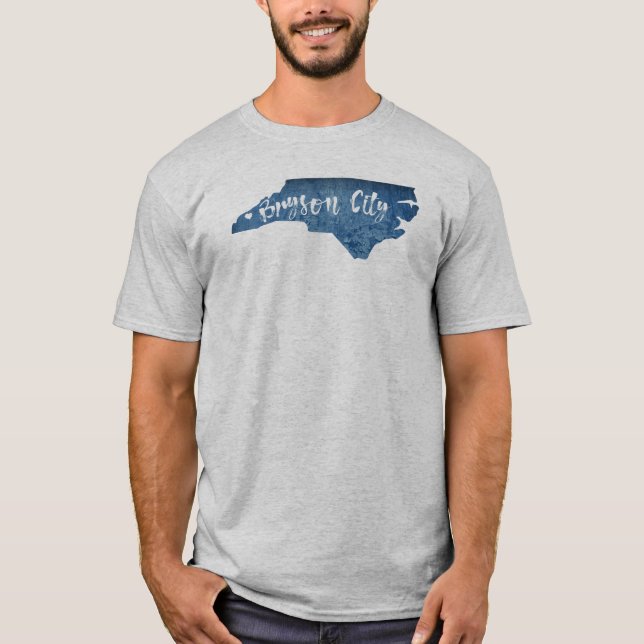 T-shirt Bryson City Caroline du Nord Grain de bois (Devant)