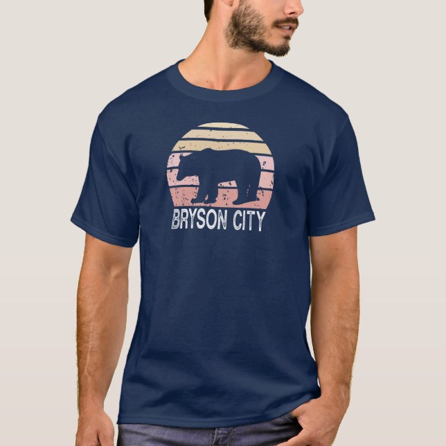 T-shirt Bryson City Caroline du Nord Ours rétro (Devant)