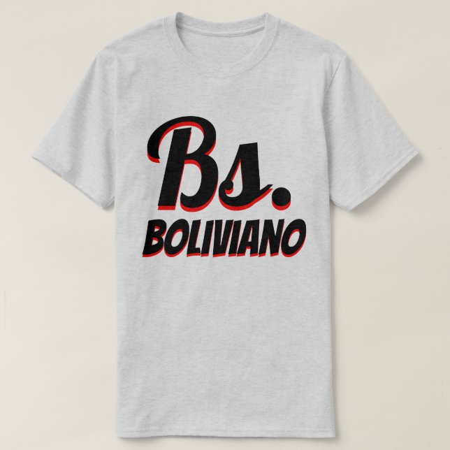 T-shirt Bs. boliviano gris bolivien (Design devant)