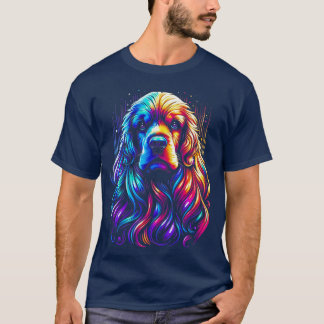 T-shirt BTN258 Nouveau Cocker Artistique Coloré Spaniels P
