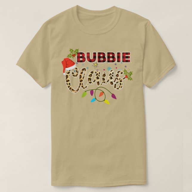 T-shirt Bubbie Claus Grandma Père Noël Buffalo Plaid Le (Design devant)